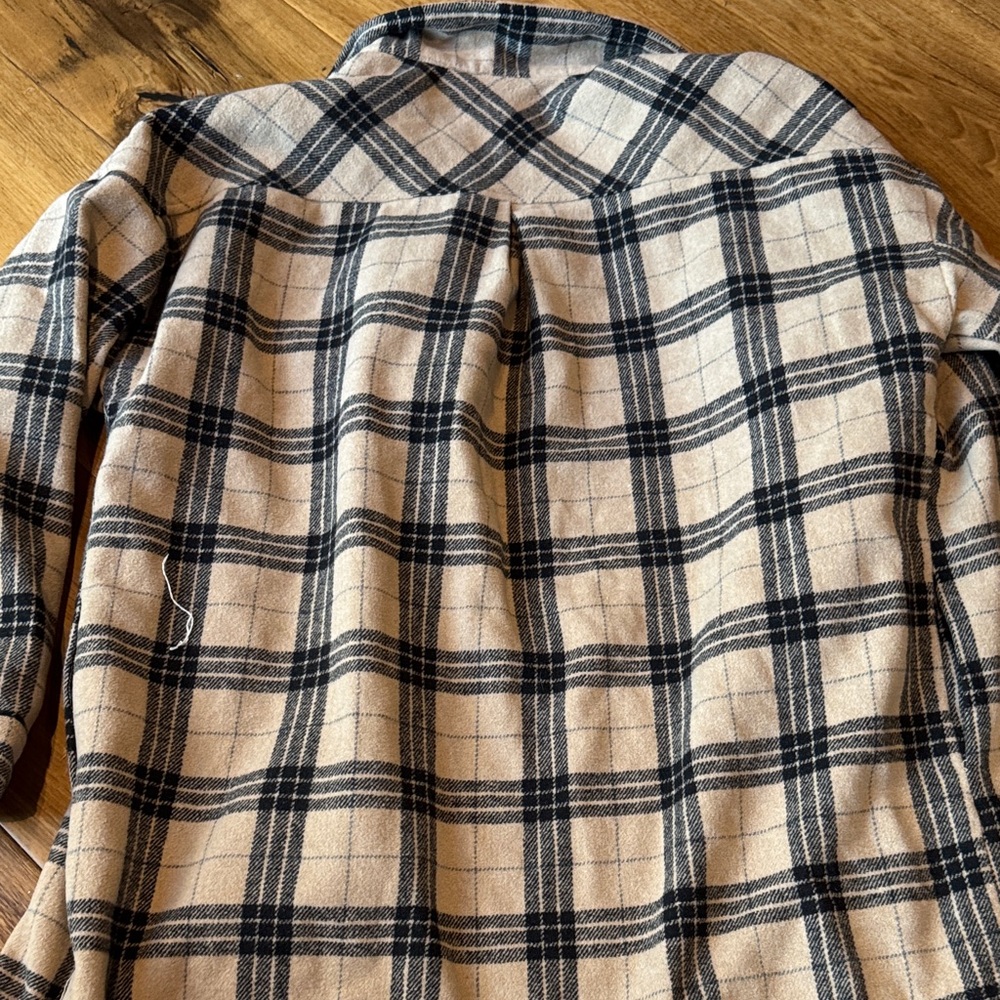 Windsor Men's Checkered Shirt Jacket - Black and Cream - Picture 4 of 4
